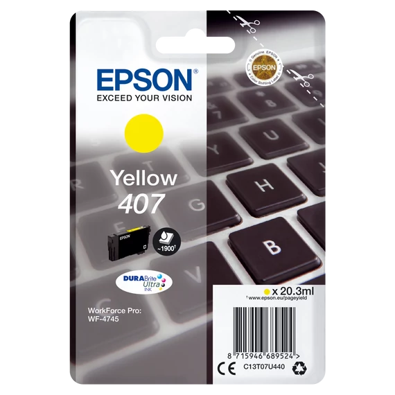 Epson T07U4 Tintapatron Yellow 20,3ml No.407