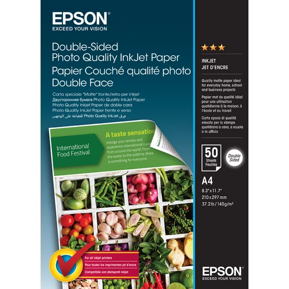 Epson kétoldalas fotópapír (A4, 50 lap, 120g)
