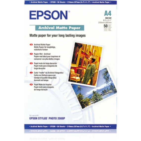 Epson matt archiváló fotópapír (A4, 50 lap, 192g)