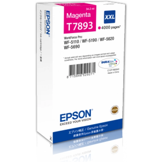 Epson T7893 Tintapatron Magenta 4.000 oldal kapacitás