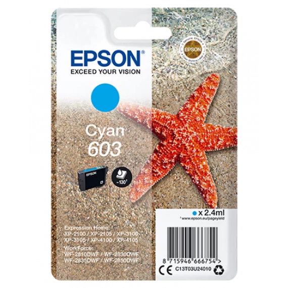Epson T03U2 Tintapatron Cyan 2,4ml No.603