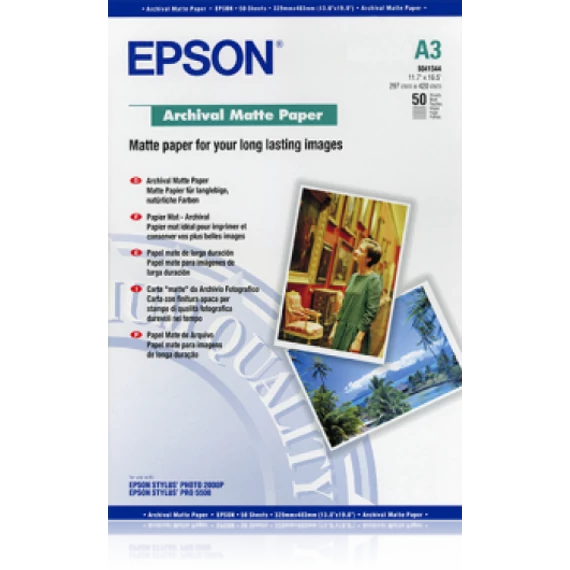 Epson matt archiváló fotópapír (A3, 50 lap 192g)