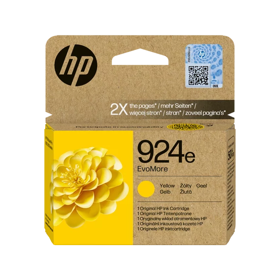 HP 4K0U9NE Tintapatron Yellow 800 oldal kapacitás No.924e EvoMore