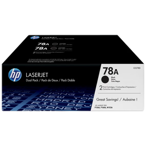 HP CE278AD Toner Black 2*2.100 oldal kapacitás No.78A
