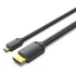 Vention micro HDMI/M -> HDMI/M (4K,HD,fekete), 1m, kábel