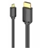 Vention micro HDMI/M -> HDMI/M (4K,HD,fekete), 1,5m, kábel