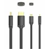 Vention micro HDMI/M -> HDMI/M (4K,HD,fekete), 2m, kábel