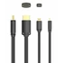 Vention micro HDMI/M -> HDMI/M (4K,HD,fekete), 3m, kábel