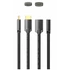 Vention HDMI/M -> HDMI/F (4K, HD, PVC, fekete), 3m, kábel