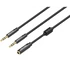 Vention 2*3.5mm jack/M -> 3.5mm jack/F,  (stereo splitter, fekete), 0,3m, kábel