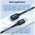 Vention USB-A 2.0/M -> USB-A 2.0/F  (hosszabbító, PVC fekete), 0,5m, kábel