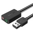 Vention USB-A 2.0/M -> 2*3.5mm/F (külső, fekete), 0,15m, hangkártya