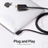 Vention USB-C -> HDMI, 1,5m, (jobbos, fekete), kábel