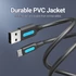Vention USB-A 2.0/M ->  Micro B/M, 0,25m, (3A, fekete), kábel