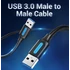 Vention USB-A 3.0/M ->  USB-A 3.0/M,  (PVC,fekete), 1,5m, kábel