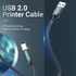 Vention USB-A 2.0/M -> USB-B/M,  (PVC, fekete, nyomtatókábel, printerkábel), 10m, kábel