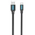 Vention USB-A 3.0/M -> USB-C/M kábel,  (PVC,fekete), 2m, kábel
