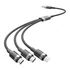 Vention USB-A 2.0/M -> USB-C/Lightning/Micro USB-B, 1,5m,(fekete,3A,3in1), kábel