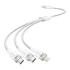 Vention USB-A 2.0/M -> USB-C/Lightning/Micro USB-B, 1,5m,(fehér,3A,3in1), kábel