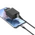 Vention USB-A+A (2port, 18W/18W,fekete), töltő