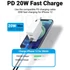 Vention USB-A+C (2port, 18W/20W,fehér), töltő