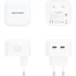Vention USB-C+C (2port,35W/35W,fehér), töltő