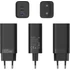 Vention USB-C+C+A (65W/30W/30W,  3-portos, fekete), töltő