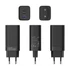Vention USB-C+C+A (65W/30W/30W,  3-portos, fekete), töltő