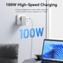 Vention USB-C*2+A (3port,GAN,100W/100W/30W,fehér), töltő