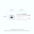 Vention USB-C+A (30W/30W, 2-portos, fehér, GaN), töltő