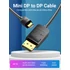 Vention mini Displayport -> Displayport,  (fekete), 2m,  kábel