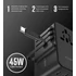 Choetech USB-C*2+USB-A*2 (45W,fekete,travel,USB-C kábellel, US,UK,EU,AU), töltő