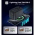 Choetech USB-C*2+USB-A*2 (70W,fekete,travel,USB-C kábellel, US,UK,EU,AU), töltő