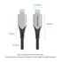 Vention USB-C 3.1/M -> USB-C 3.1/M,  (szövet, szürke), 1m, kábel