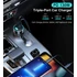 Choetech USB-C*2+A (130W,3-portos, autós, gyorstöltő), töltő