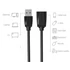 Vention USB-A 2.0/M -> USB-A 2.0/F  (hosszabbító,PVC,fekete), 0,5m, kábel