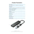 Vention USB 3.0  (4-Portos, USB-C & USB 3.0), 0,15m, Hub