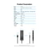 Vention USB 2.0 (táppal, 4-Portos, fekete), 1m, Hub